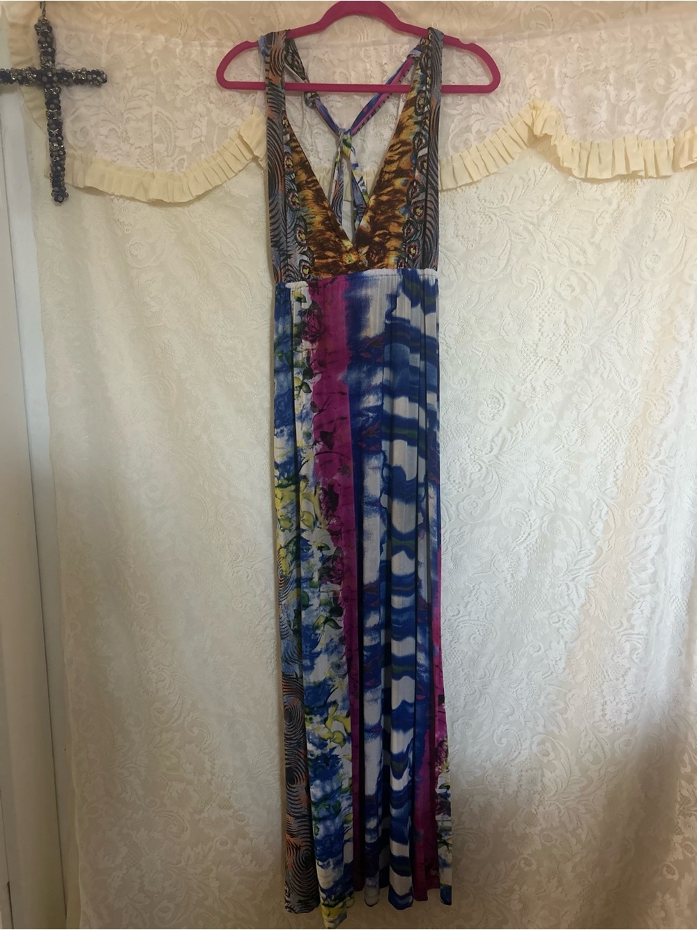 Lilly Lou Bohemian Multicolor V-Neck Maxi Dress